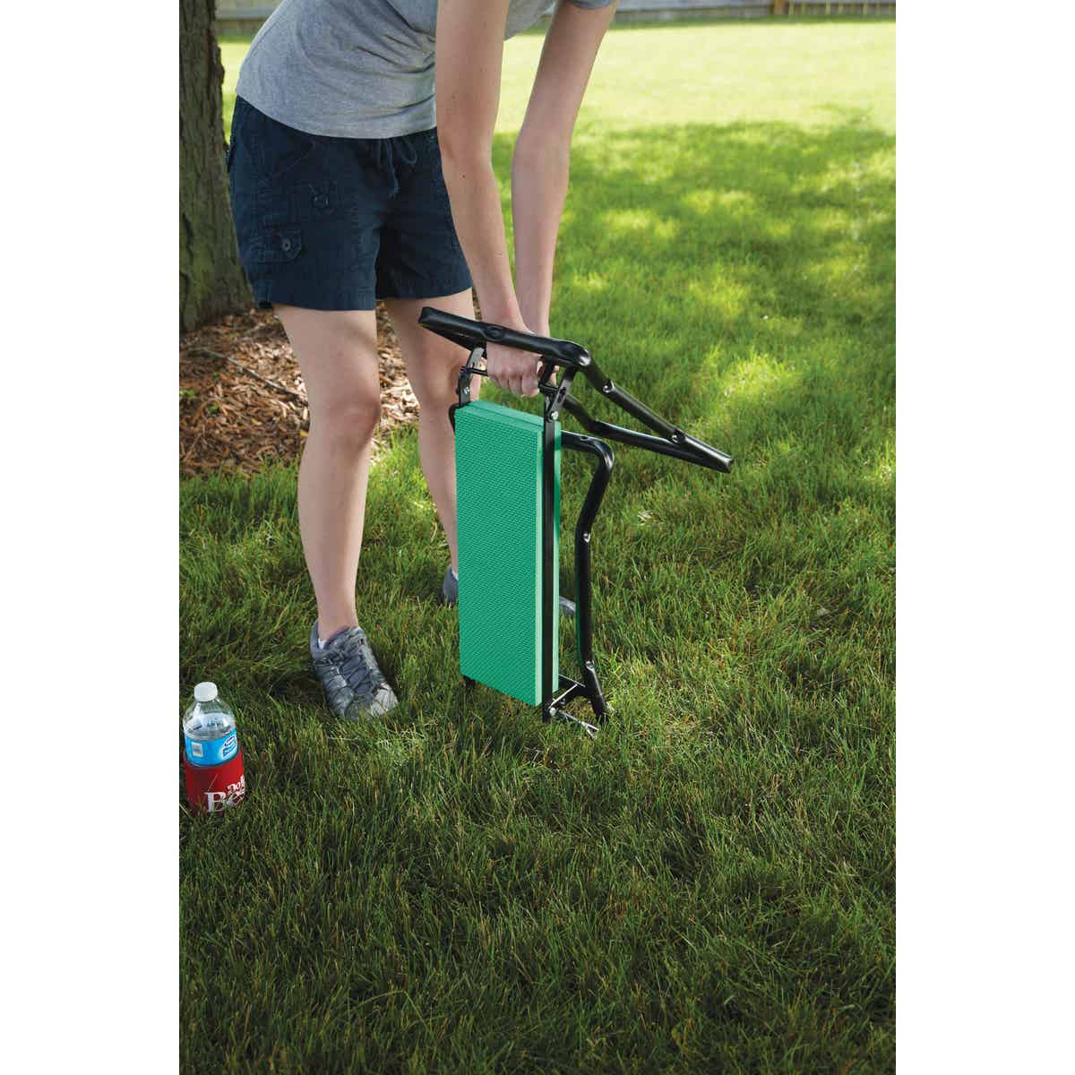 Best Garden Green Foam Pad w/Black Steel Frame Garden Kneeler Bench Image 7
