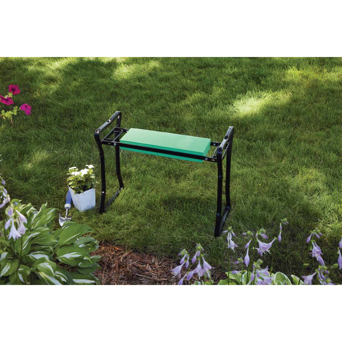 Best Garden Green Foam Pad w/Black Steel Frame Garden Kneeler Bench Image 10