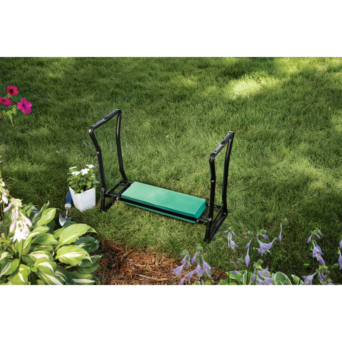 Best Garden Green Foam Pad w/Black Steel Frame Garden Kneeler Bench Image 11