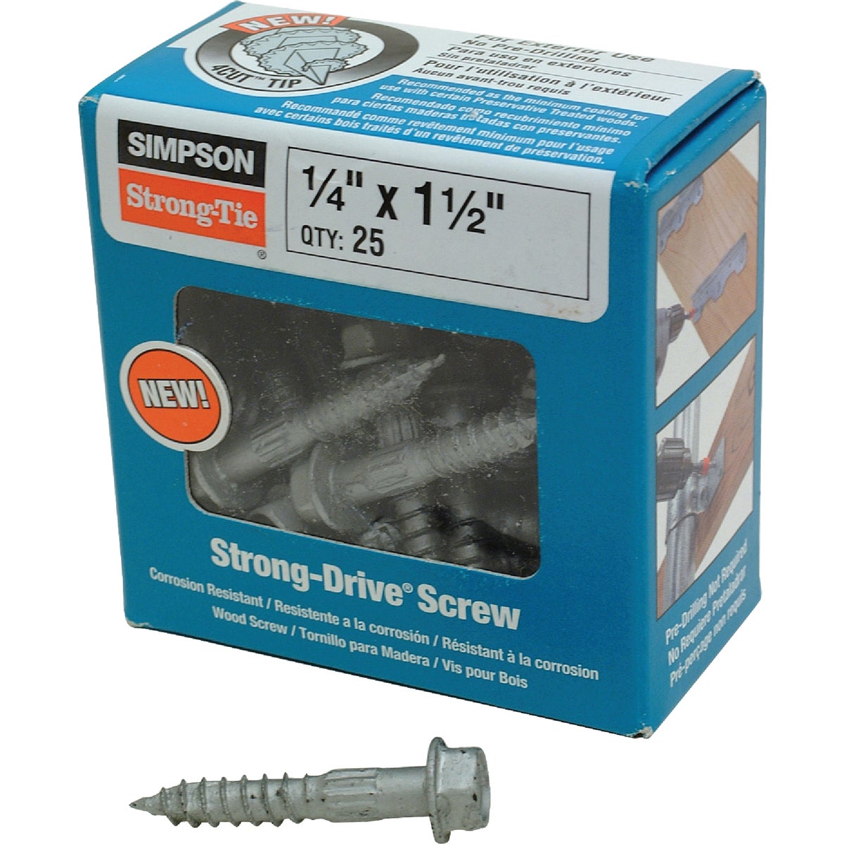 Simpson Strong-Tie Strong-Drive SDS 1/4 In. x 1-1/2 In. Heavy-Duty Connector Screw (25-Count)