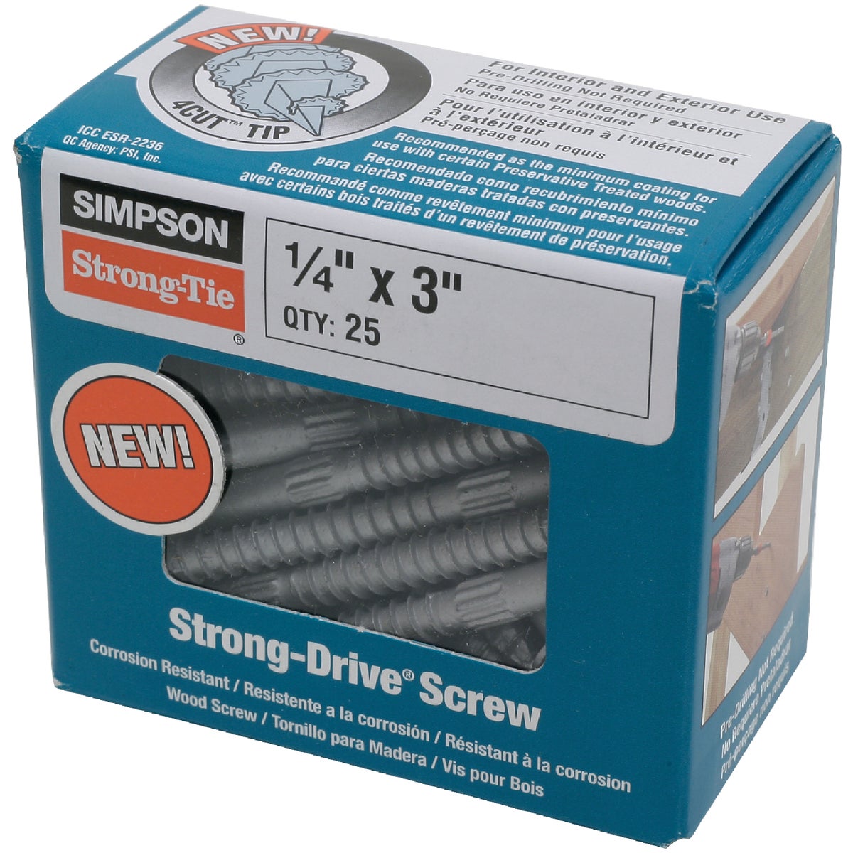 Simpson Strong-Tie Strong-Drive SDS 1/4 In. x 3 In. Heavy-Duty Connector Screw (25-Count)