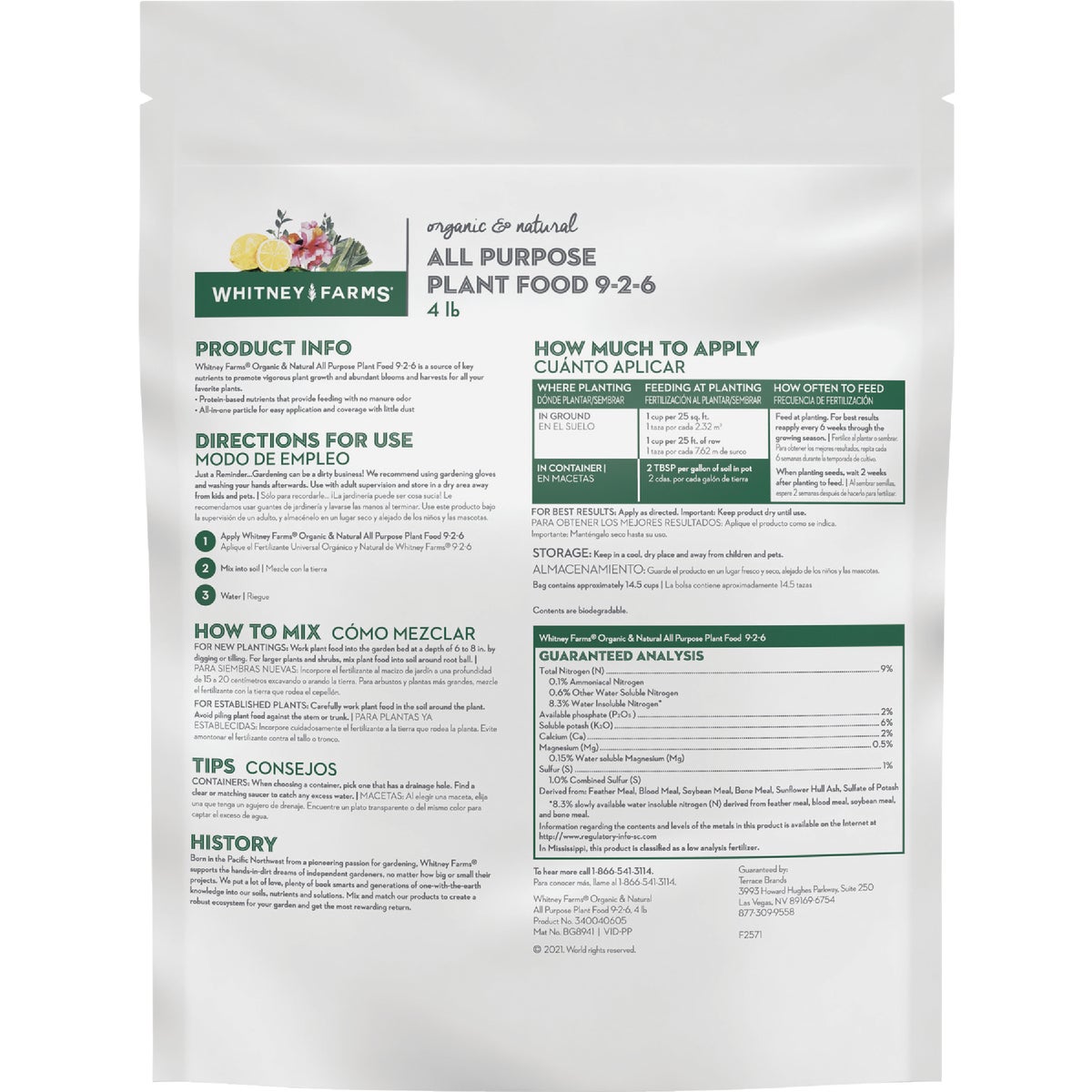 Whitney Farms 4 Lb. Organic & Natural All Purpose Plant Food Image 2