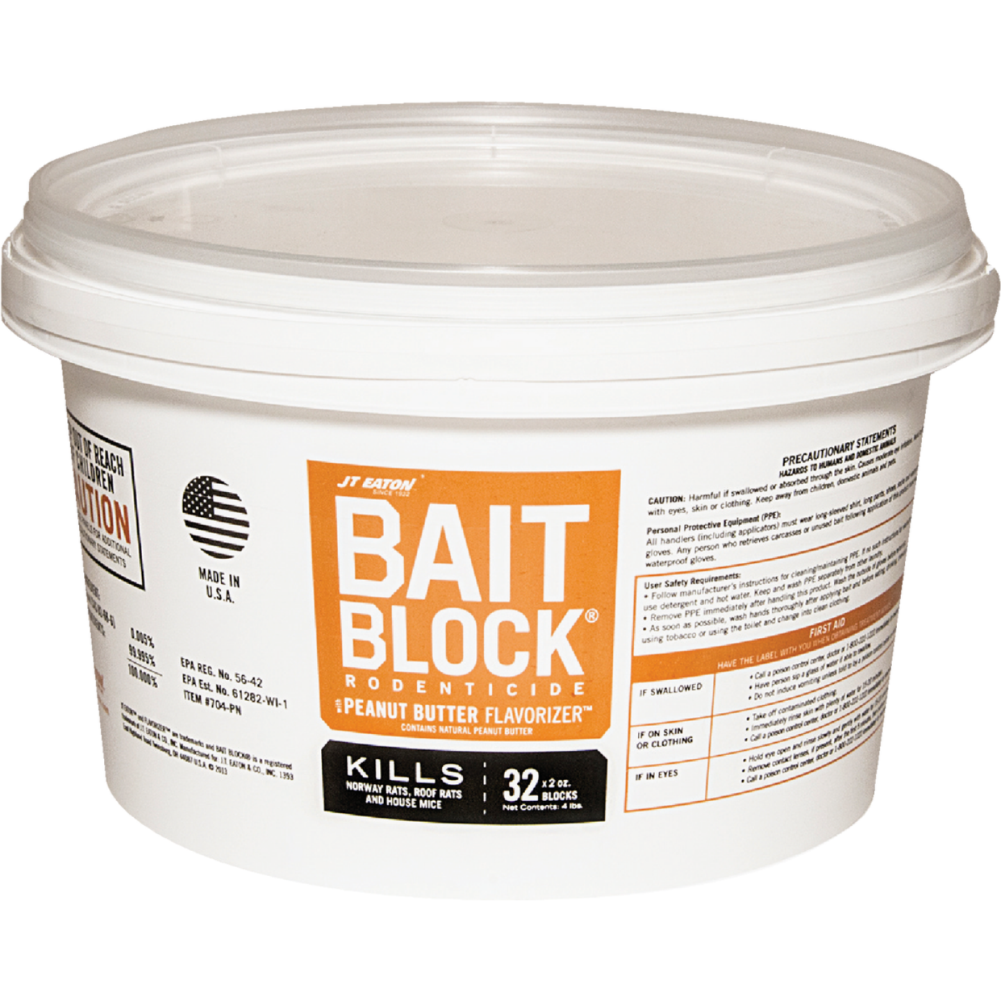 JT Eaton Bait Block Bar Rat And Mouse Poison (32 per Pail) Image 1
