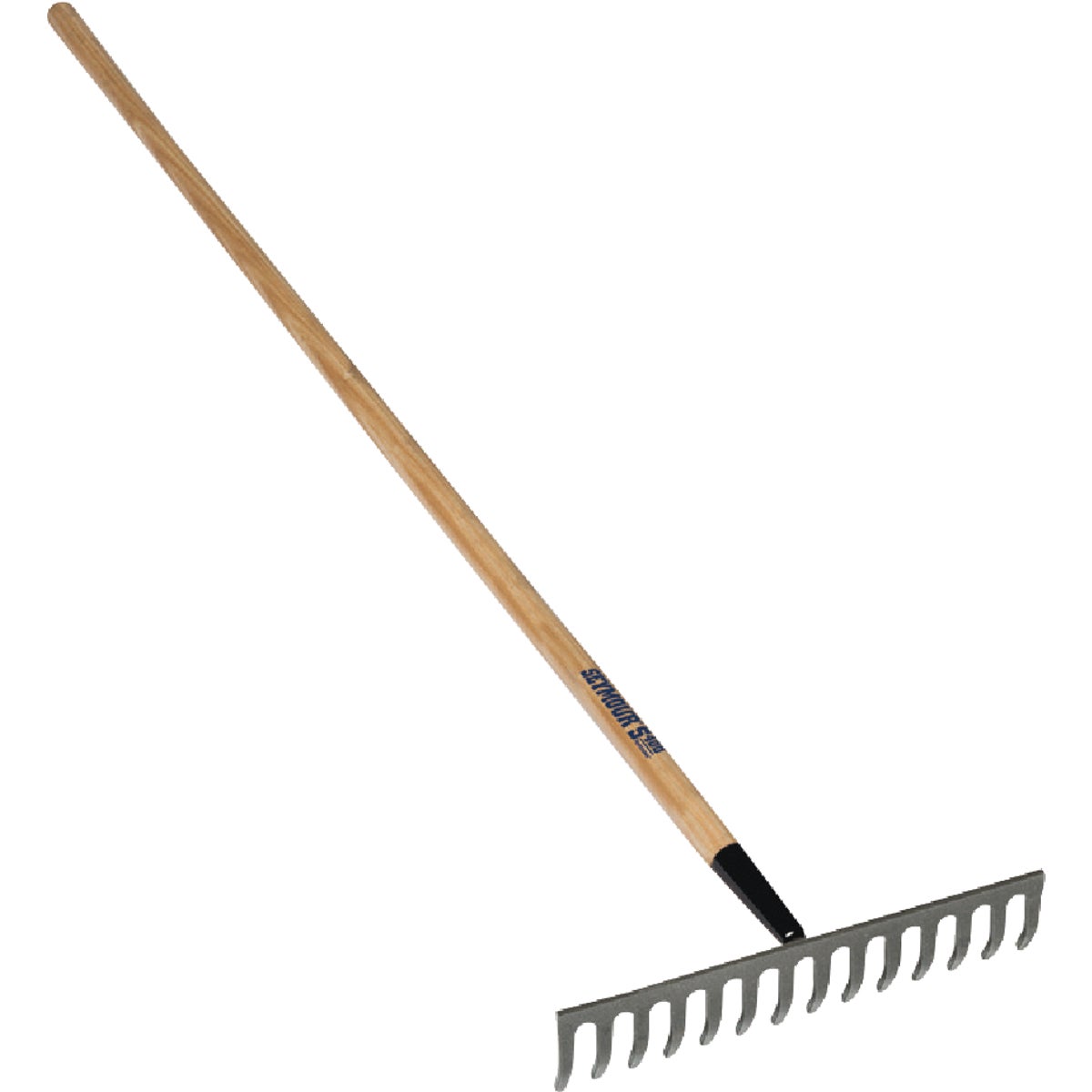 Seymour S400 Jobsite 15 In. 14-Tine Level Head Rake With Hardwood Handle