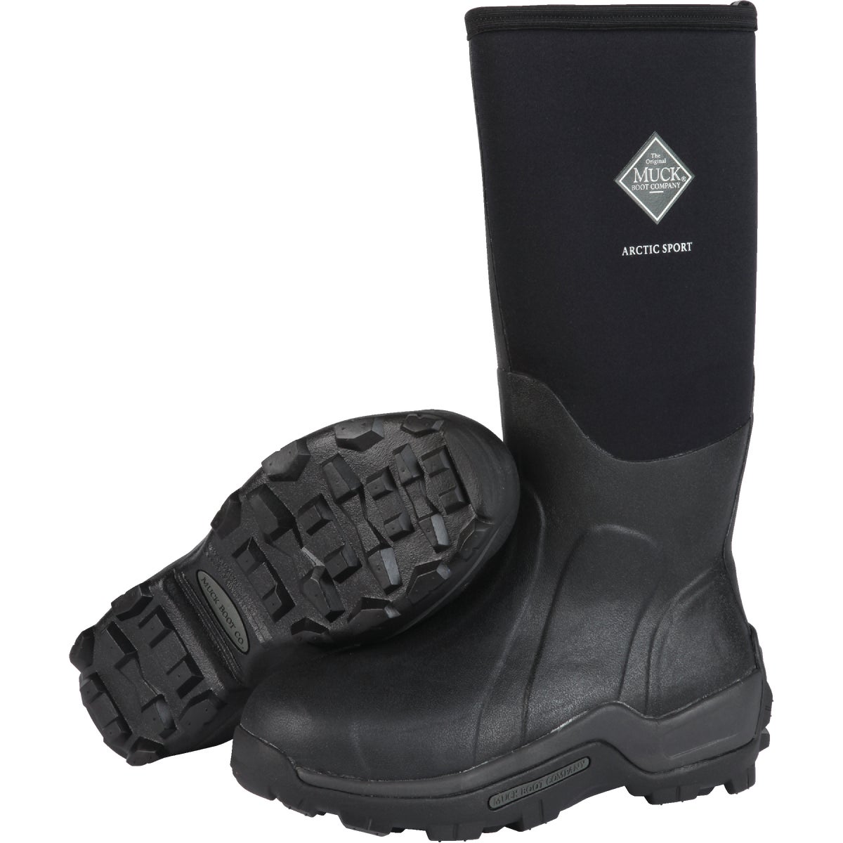 The Muck Boot Company Arctic Sport Men's Black Hi Performance Rubber Boot, Size 8