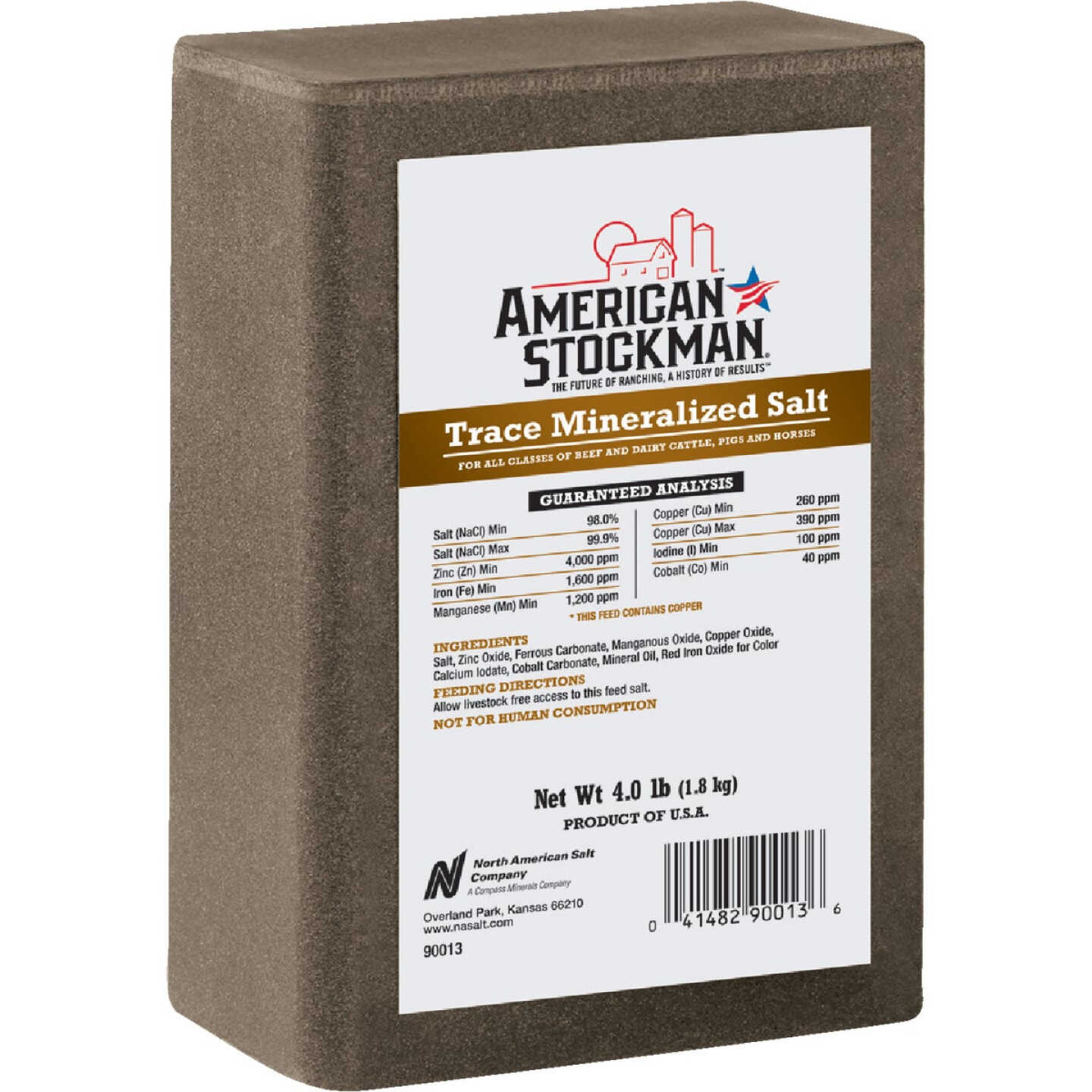 American Stockman 4 Lb. Trace Mineral Salt Block Image 1
