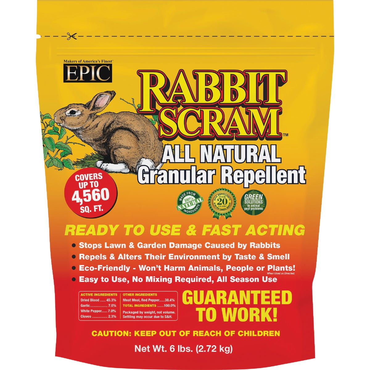 Rabbit Scram 6 Lb. Granular Organic Rabbit Repellent