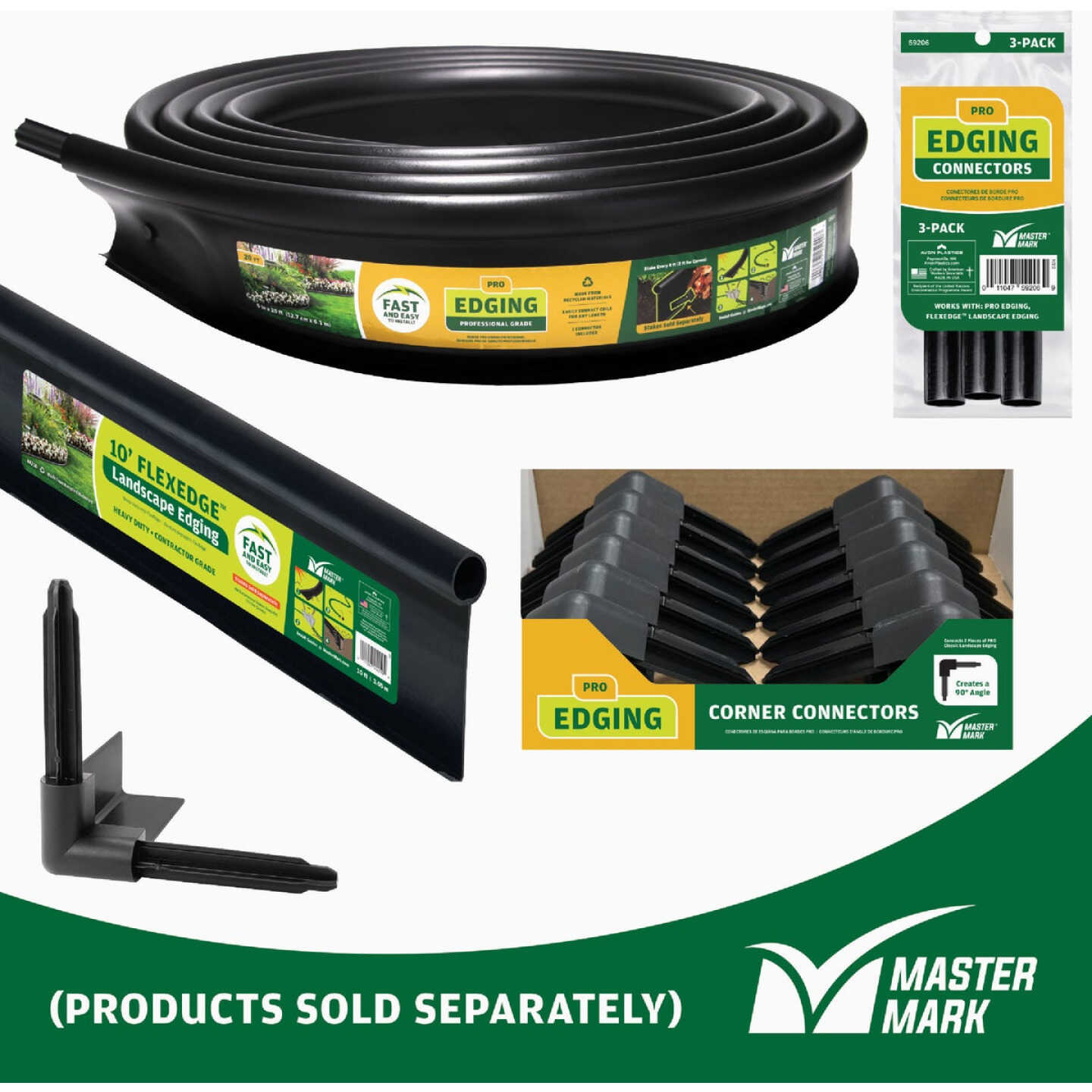 Master Mark Pro 90 Deg. Black Plastic Lawn Edging Coupler Image 5