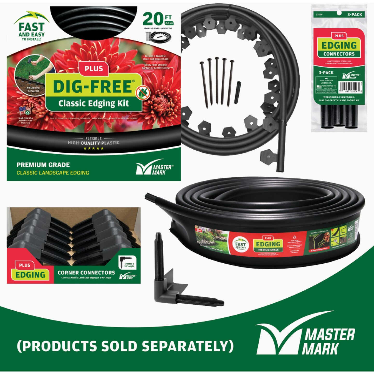 Master Mark Plus 90 Deg. Black Plastic Lawn Edging Coupler Image 5