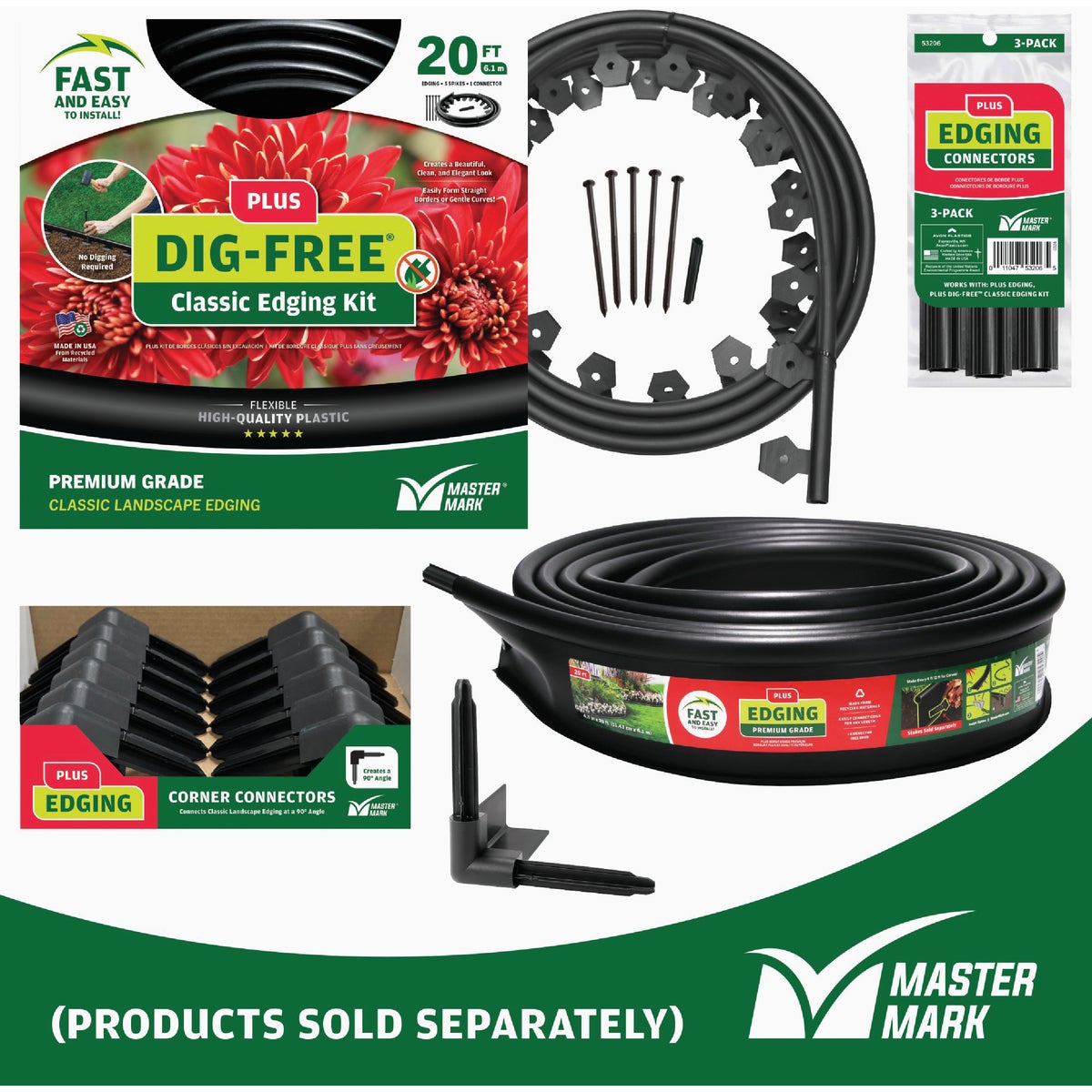 Master Mark Plus Straight Black Plastic Lawn Edging Coupler (3-Pack) Image 6