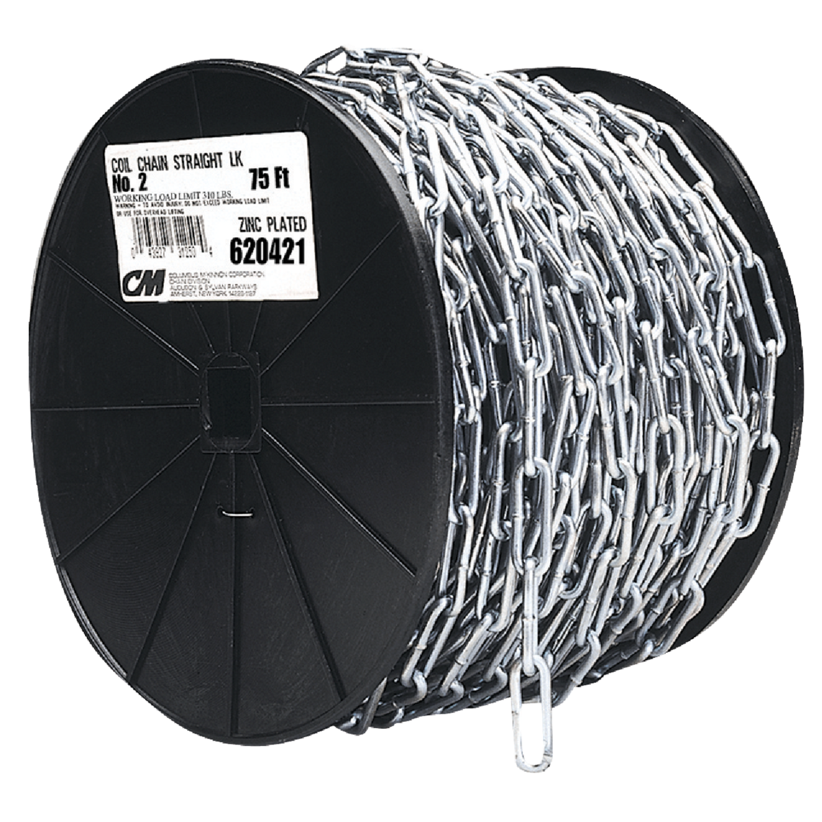 Campbell #2/0 40 Ft. Zinc-Plated Low-Carbon Steel Coil Chain