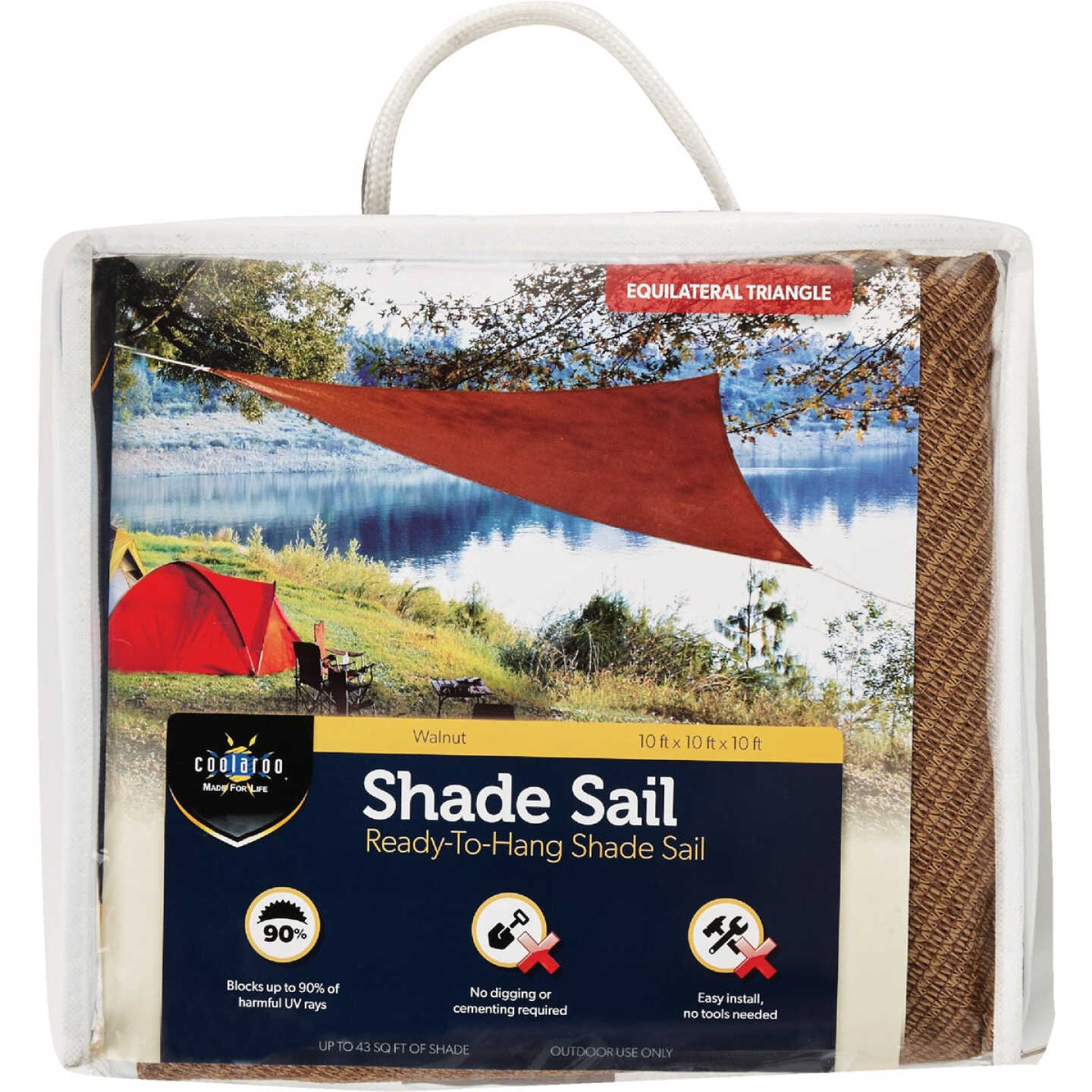 Coolaroo 10 Ft. Walnut High Density Polyethylene Shade Sail Canopy Image 1