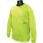Safety Works Professional Hi-Vis Green Long Sleeve Safety Shirt, Large Image 1