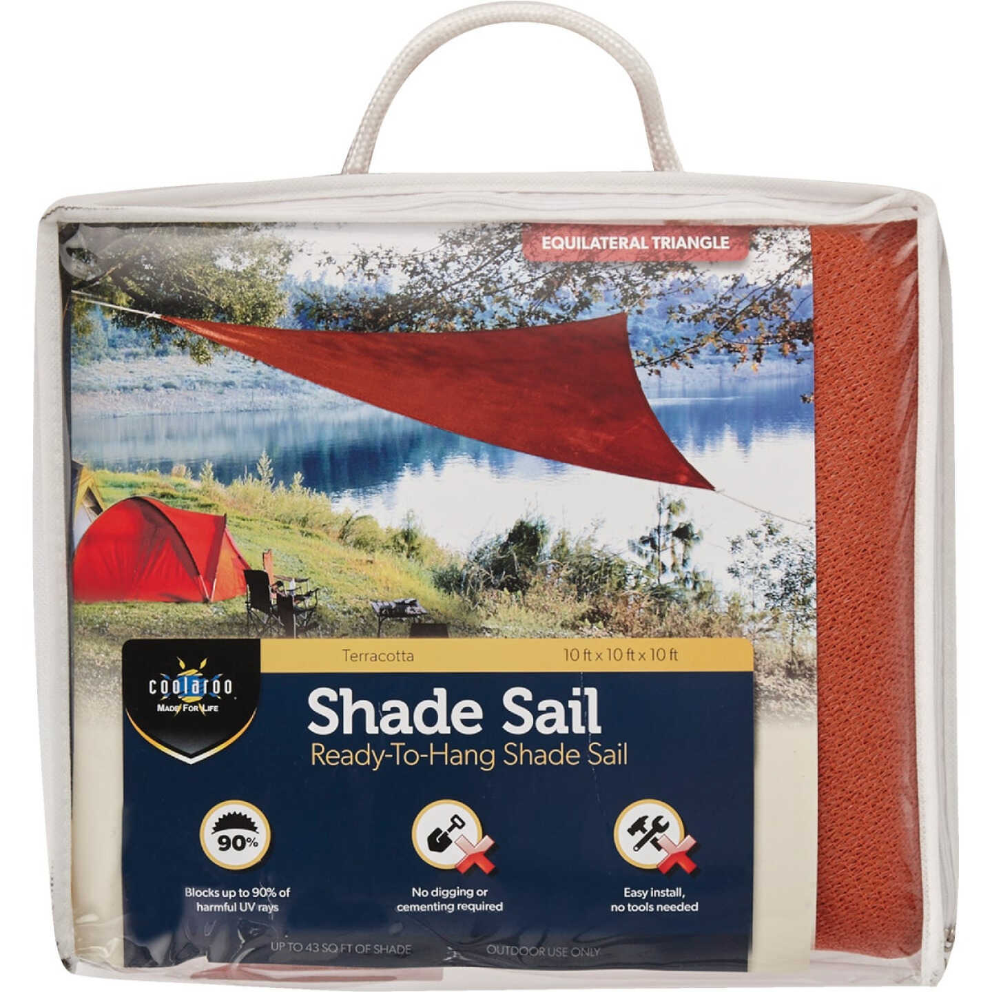 Coolaroo 10 Ft. Terracotta High Density Polyethylene Shade Sail Canopy Image 1