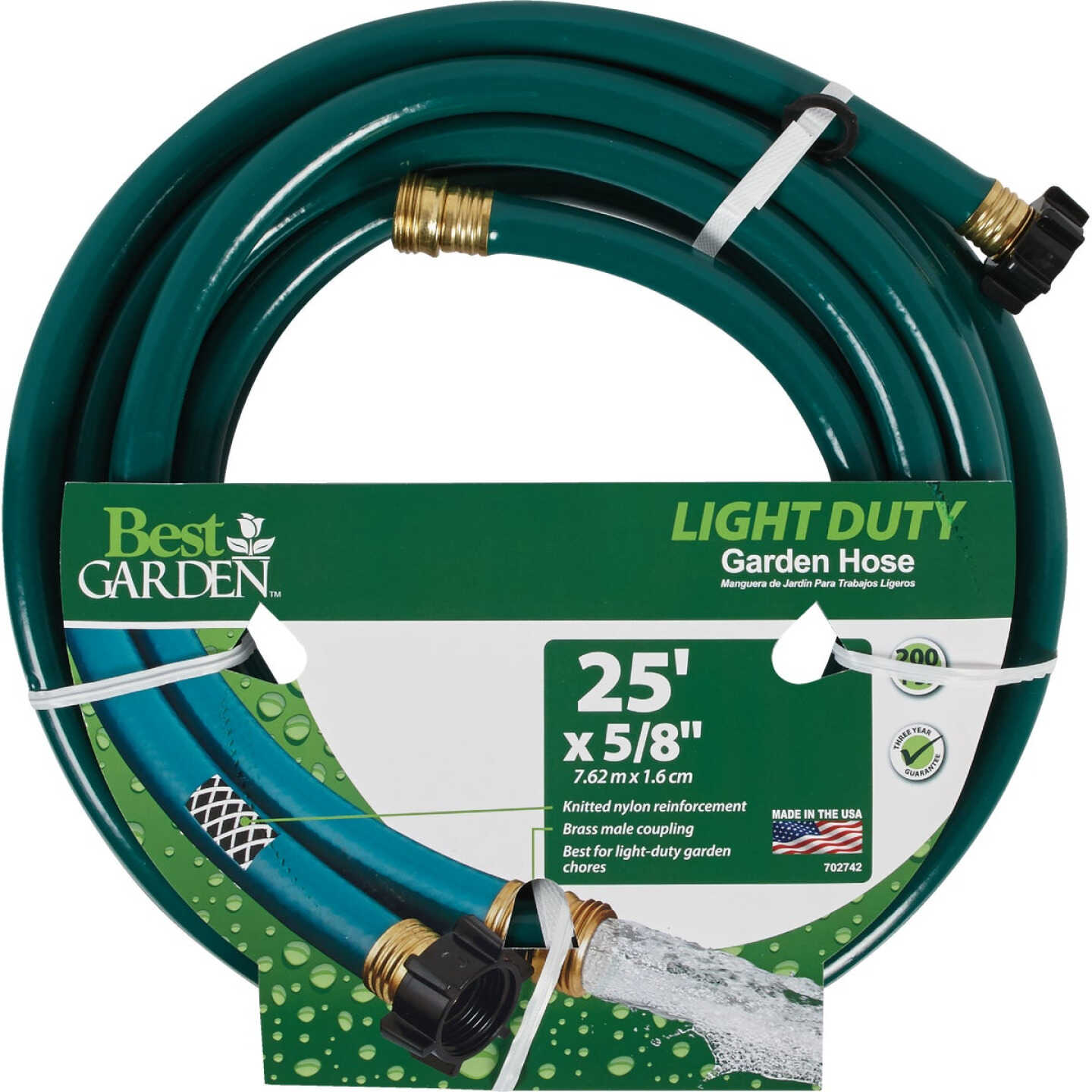 Best Garden 5/8 In. Dia. x 25 Ft. L. Light-Duty Garden Hose Image 1