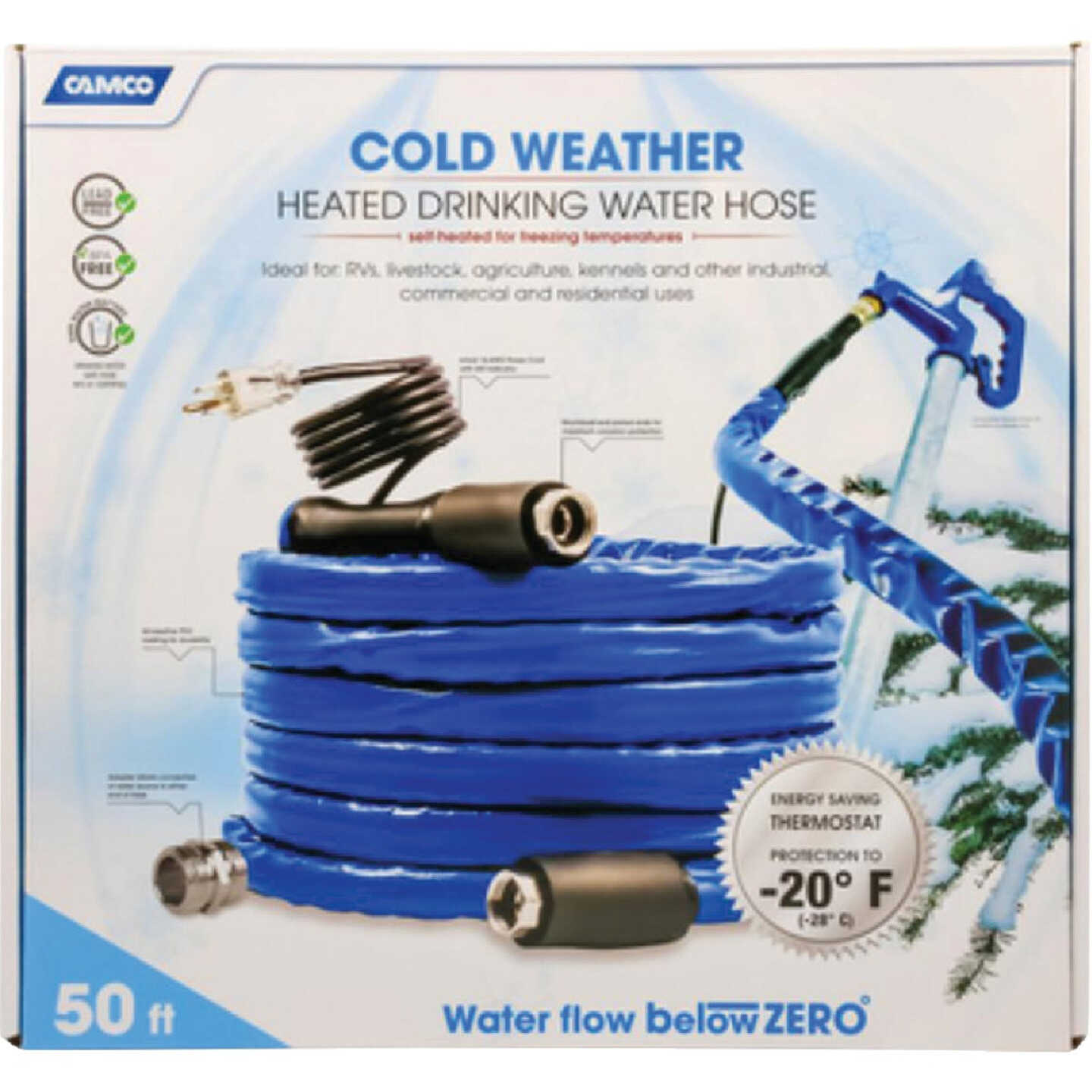 Camco 5/8 In. Dia. x 50 Ft. Heated Drinking Water Hose Image 1