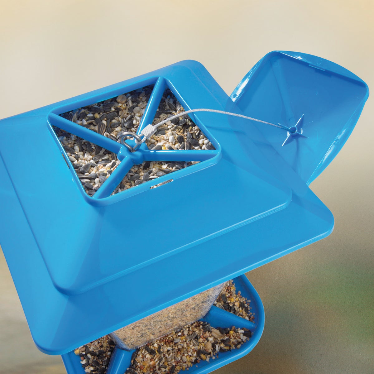 More Birds Plastic 6.6 Lb. Capacity Square Seed Hopper Bird Feeder Image 3