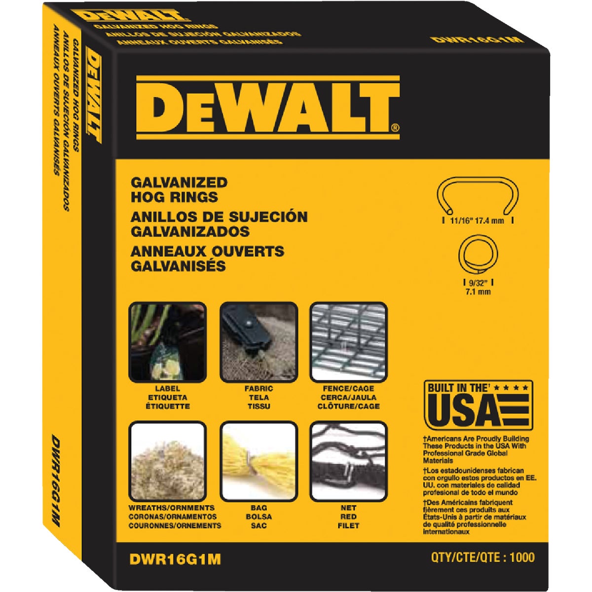DEWALT Galvanized Steel Hog Ring (1000-Pack)