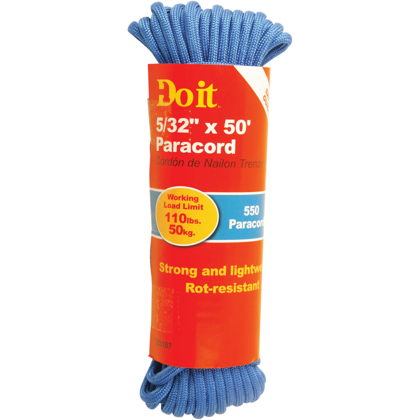 Do it Best 550 5/32 In. x 50 Ft. Blue Nylon Paracord Image 1