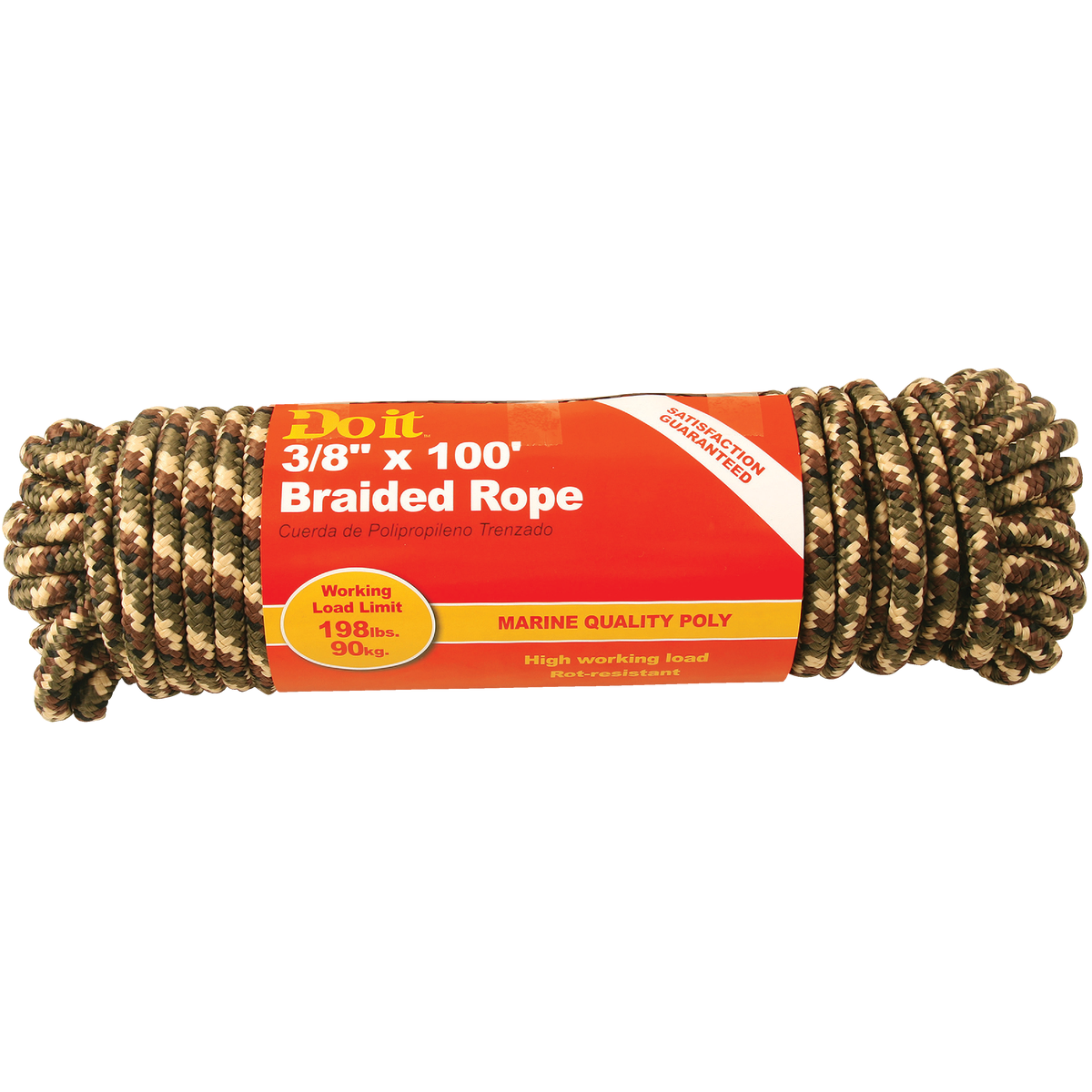 Do it Best 3/8 In. x 100 Ft. Camouflage Diamond Braided Polypropylene Packaged Rope