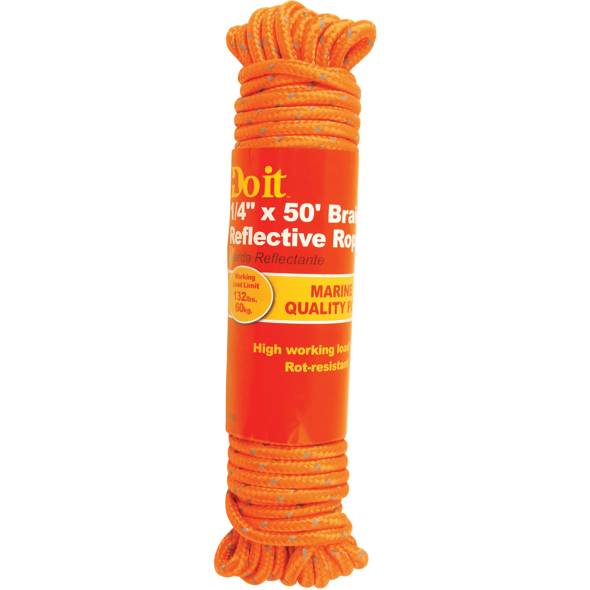 Do it Best 1/4 In. x 50 Ft. Orange Braided Reflective Polypropylene Packaged Rope