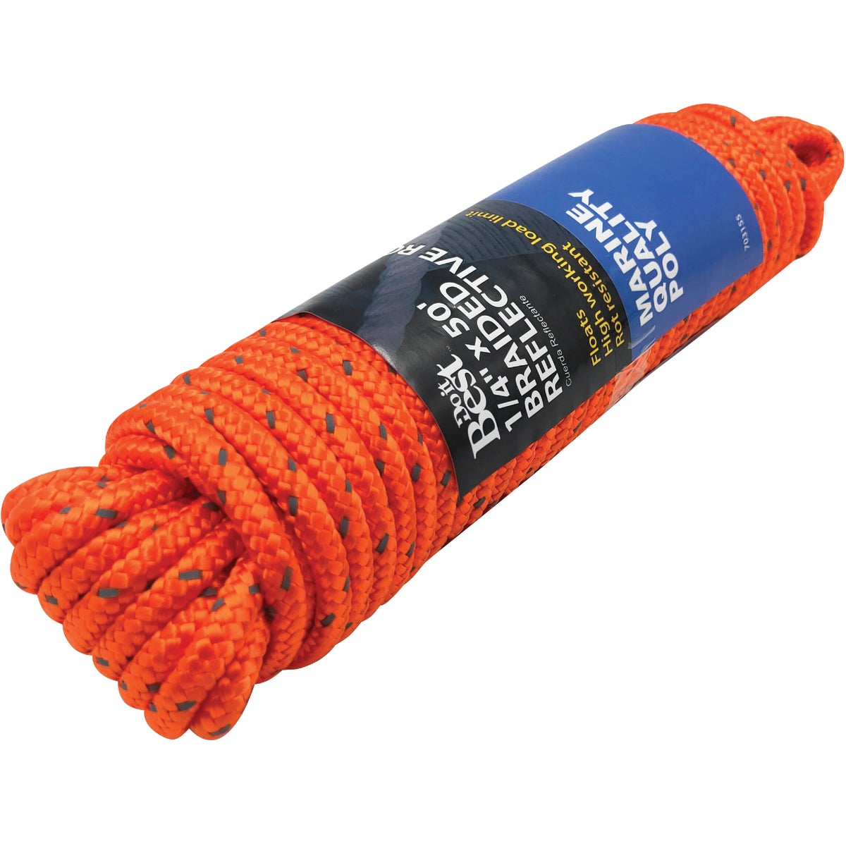 Do it Best 1/4 In. x 50 Ft. Orange Braided Reflective Polypropylene Packaged Rope Image 2