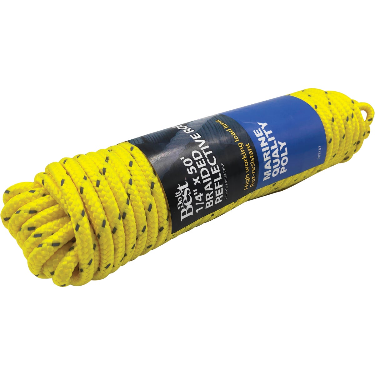 Do it Best 1/4 In. x 50 Ft. Yellow Braided Reflective Polypropylene Packaged Rope Image 2