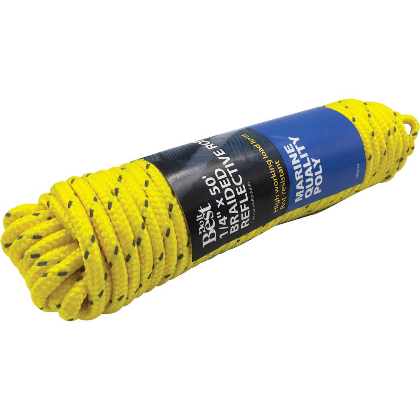 Do it Best 1/4 In. x 50 Ft. Yellow Braided Reflective Polypropylene Packaged Rope Image 2