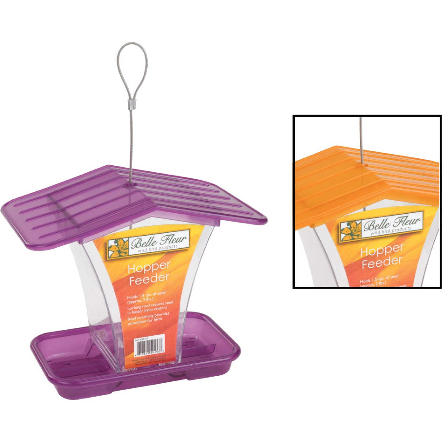 Stokes Select Belle Fleur Plastic 1.5 Qt. Capacity Hopper Bird Feeder Image 1