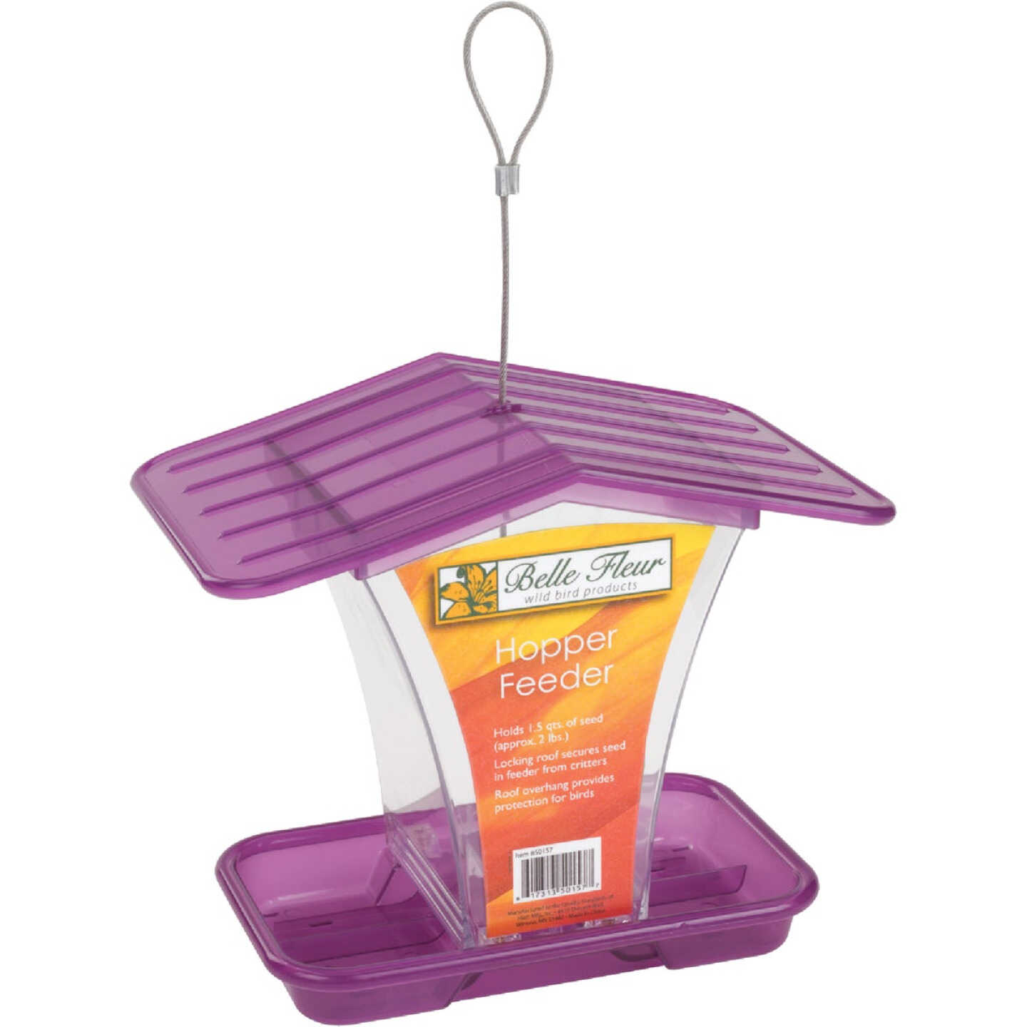 Stokes Select Belle Fleur Plastic 1.5 Qt. Capacity Hopper Bird Feeder Image 3