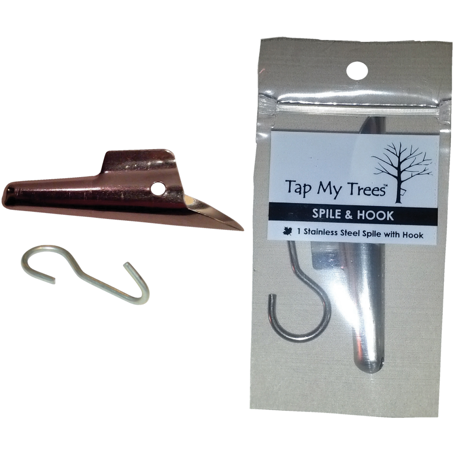 Tap My Trees Maple Sugaring Stainless Steel 7/16 In. Spile & Hook Image 1