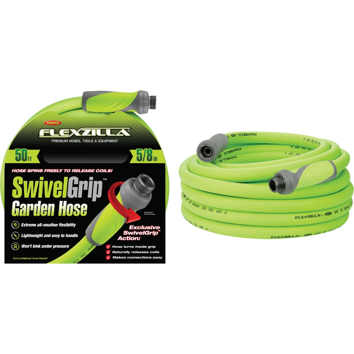 Flexzilla 5/8 In. Dia. x 50 Ft. L. Drinking Water Safe Garden Hose with SwivelGrip Connections Image 8