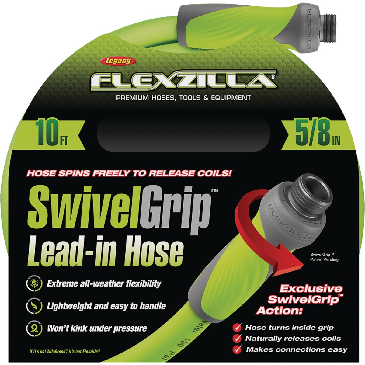 Flexzilla SwivelGrip 5/8 In. Dia. x 10 Ft. L. Drinking Water Safe Lead-In Hose with Male & Female Couplings Image 2
