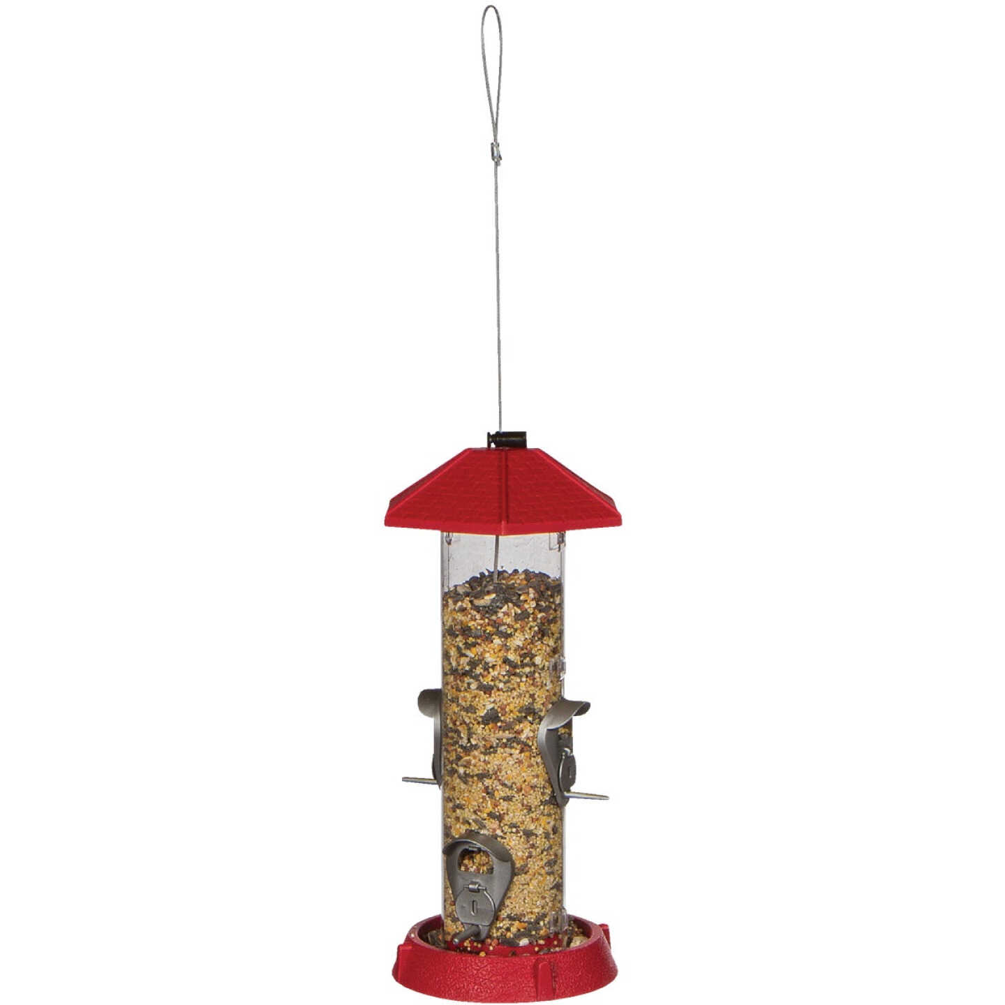 North States Red Plastic Tube Bird Feeder Image 1