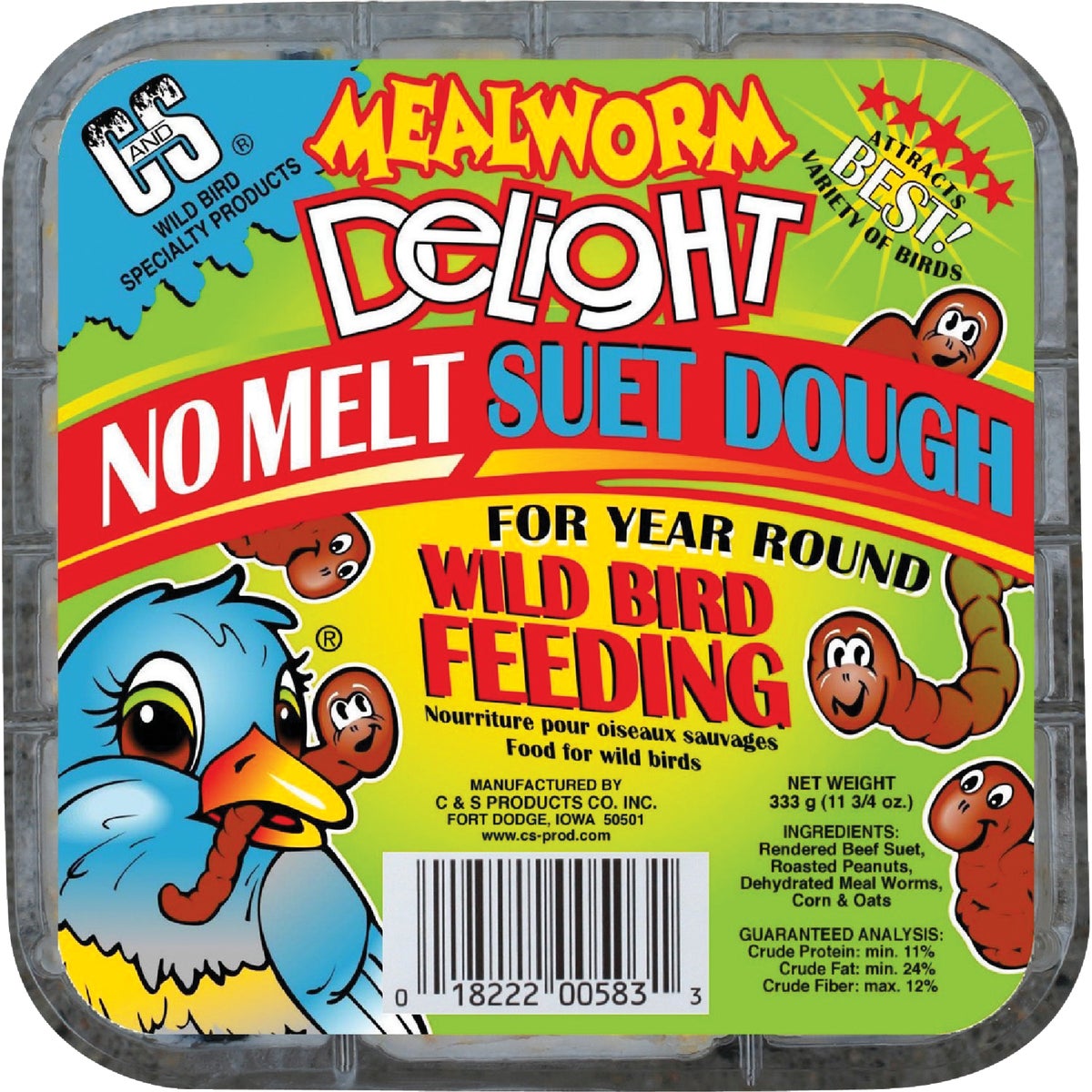 C&S 11.75 Oz. Mealworm Delight No Melt Suet Dough Image 1