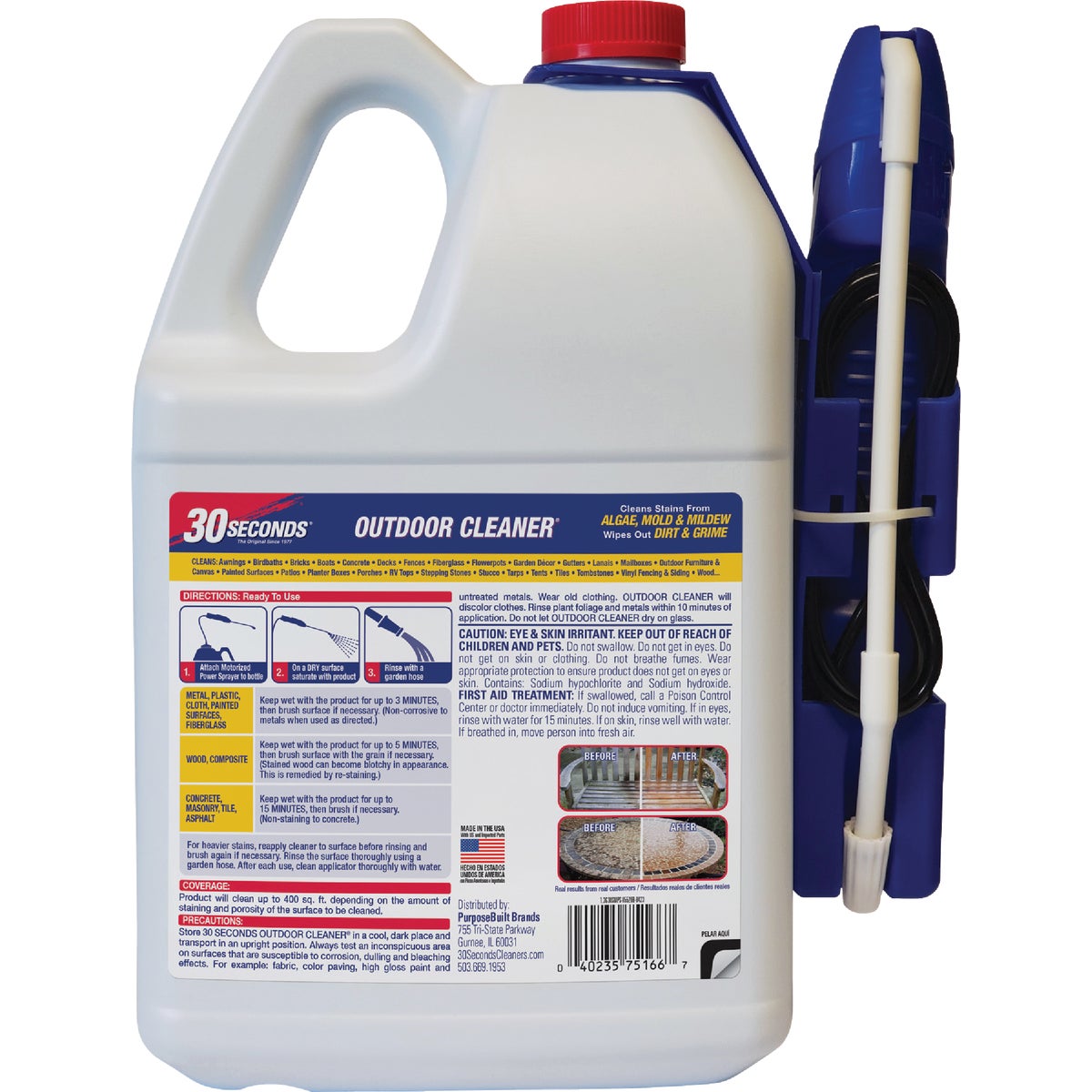 30 seconds 1.3 Gal. Ready To Use Power Sprayer Algae, Mold & Mildew Stain Remover Outdoor Cleaner Image 2