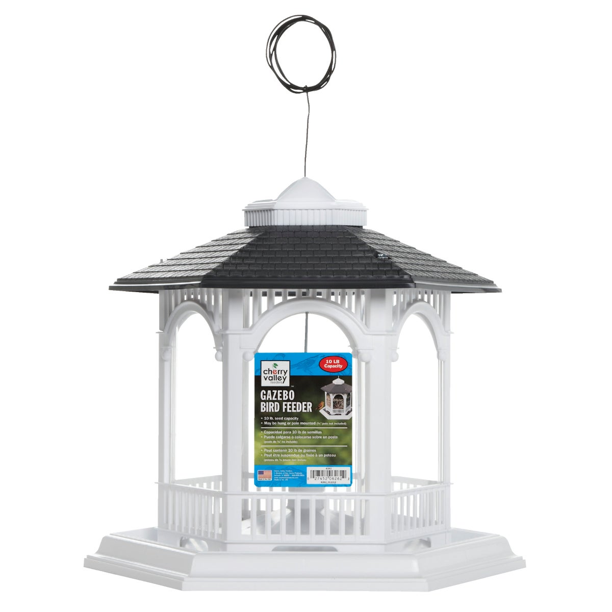 Cherry Valley White Plastic 10 Lb. Capacity Gazebo Bird Feeder Image 3