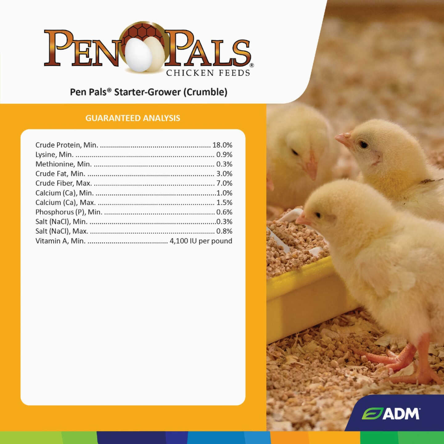 ADM Pen Pals 50 Lb. Medicated Chicken Starter/Grower Chicken Feed Image 4