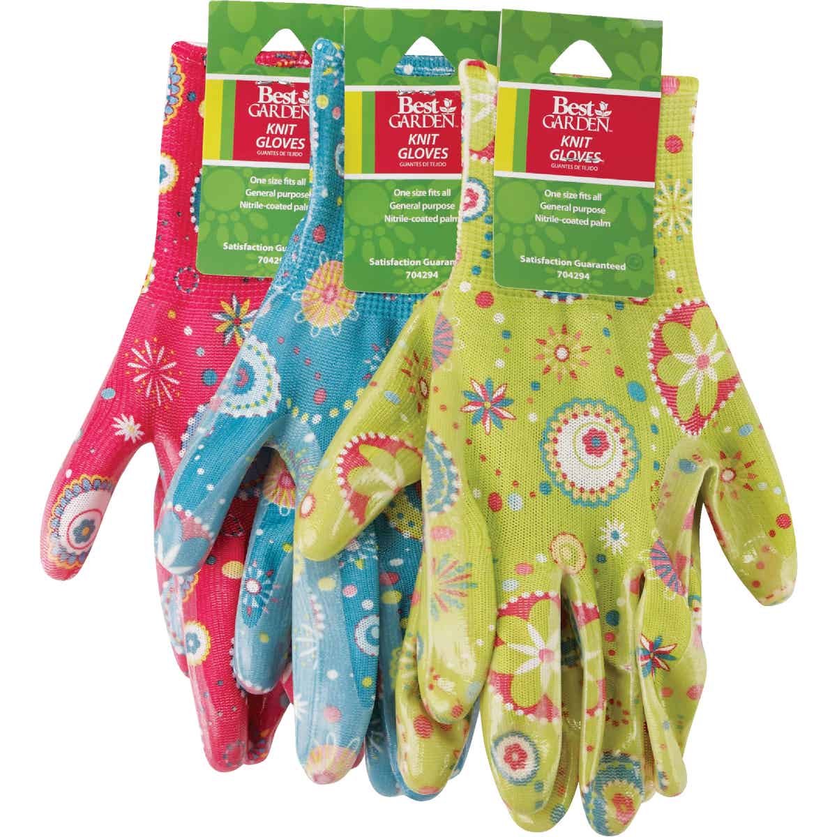 Best Garden Accent Women's 1 Size Fits All Nitrile Coated Garden Glove Image 4