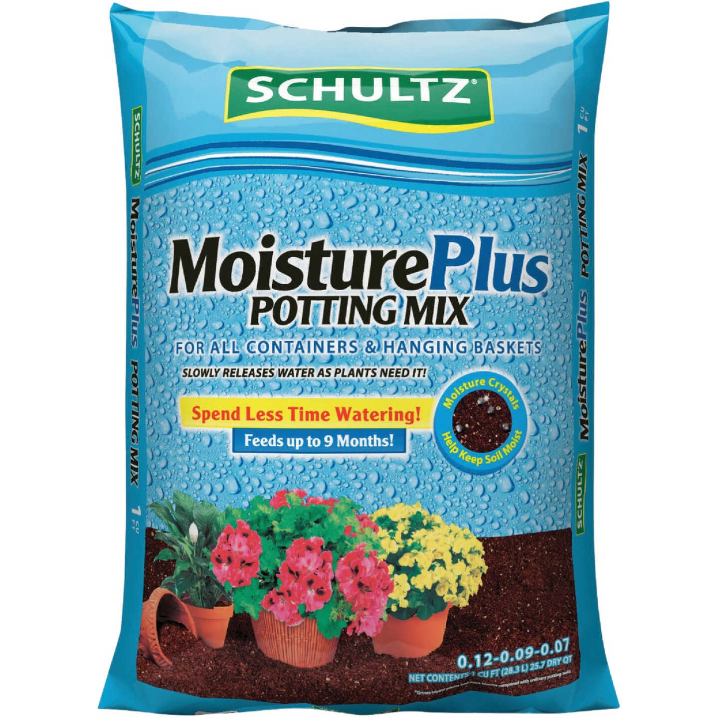 Schultz MoisturePlus 1 Cu. Ft. All Purpose Containers & Hanging Baskets Potting Soil Mix Image 1