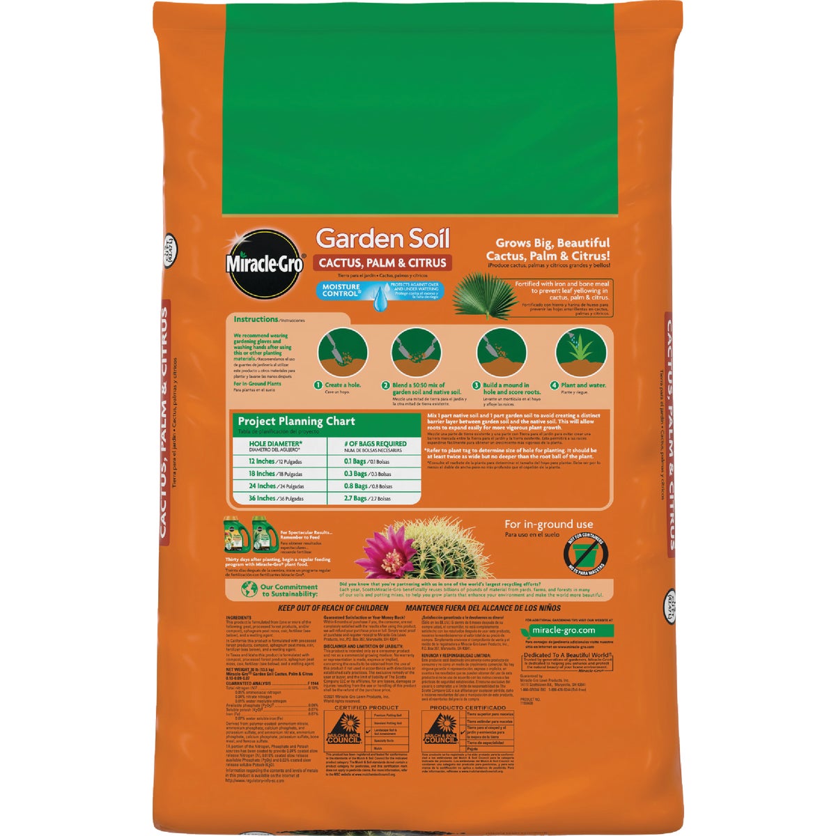 Miracle-Gro 1.5 Cu. Ft. Palm, Cactus & Citrus Garden Soil Image 3