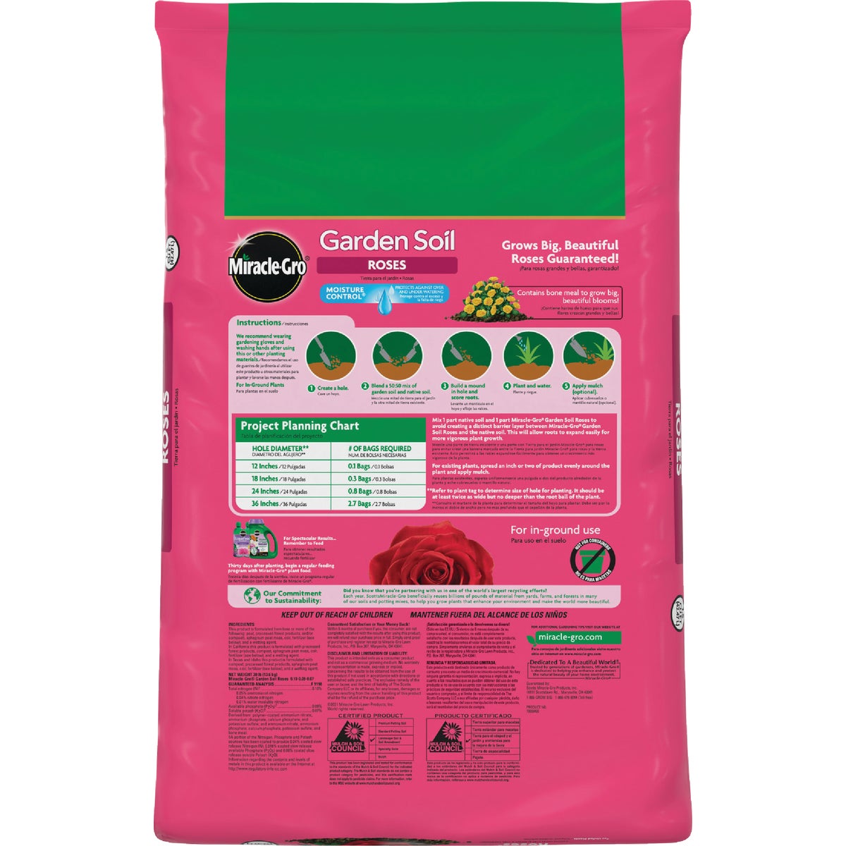 Miracle-Gro 1.5 Cu. Ft. Moisture Control Rose Garden Soil Image 4