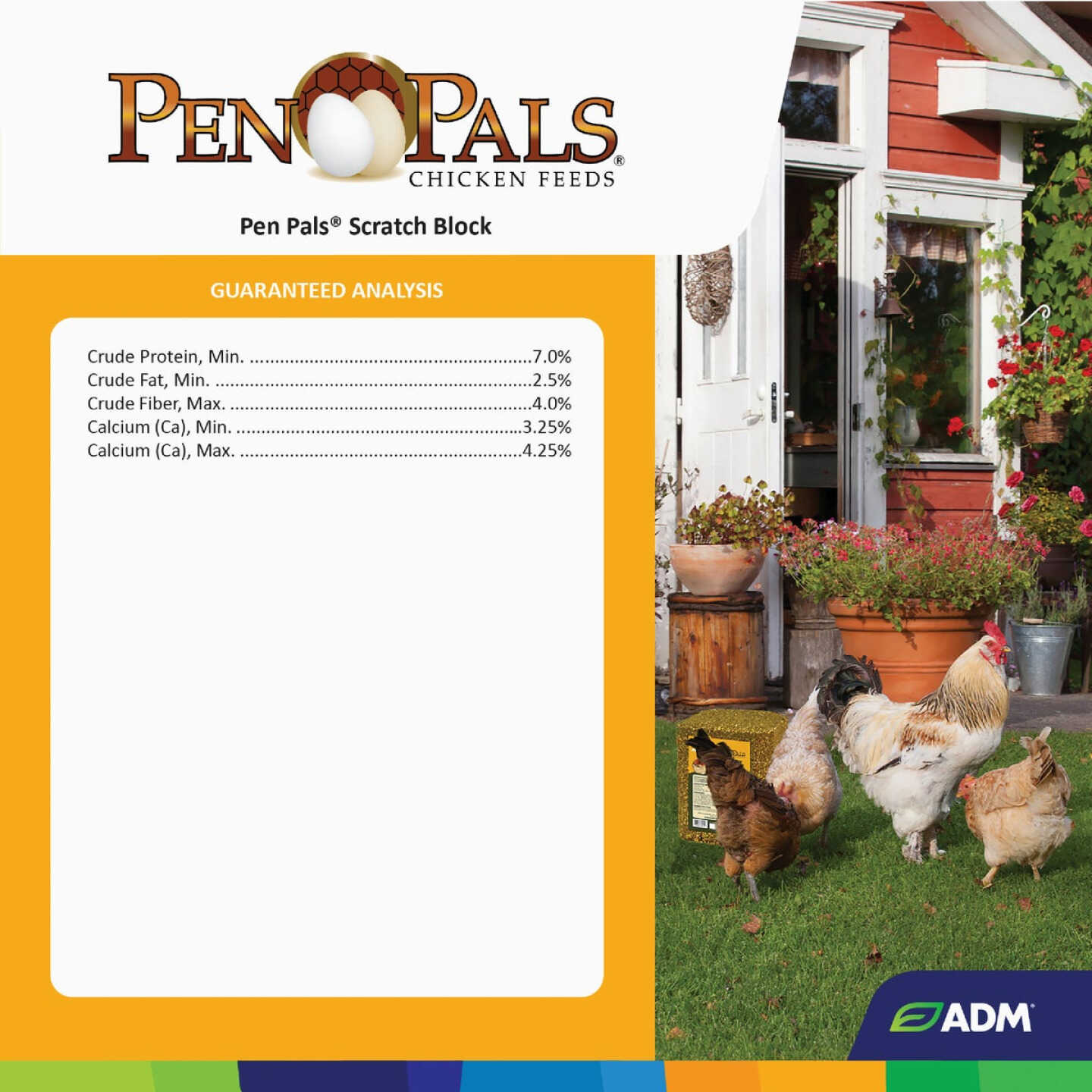ADM Pen Pals 25 Lb. Poultry Scratch Block Chicken Feed Image 4