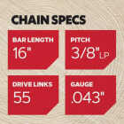 Oregon R55 AdvanceCut Chainsaw Chain for 16 In. Bar - 55 Drive Links - Fits Several Stihl Models Image 5