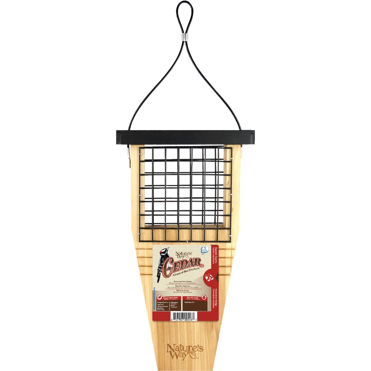 Nature's Way Natural 1-Cake Cedar Tail Prop Suet Feeder Image 2