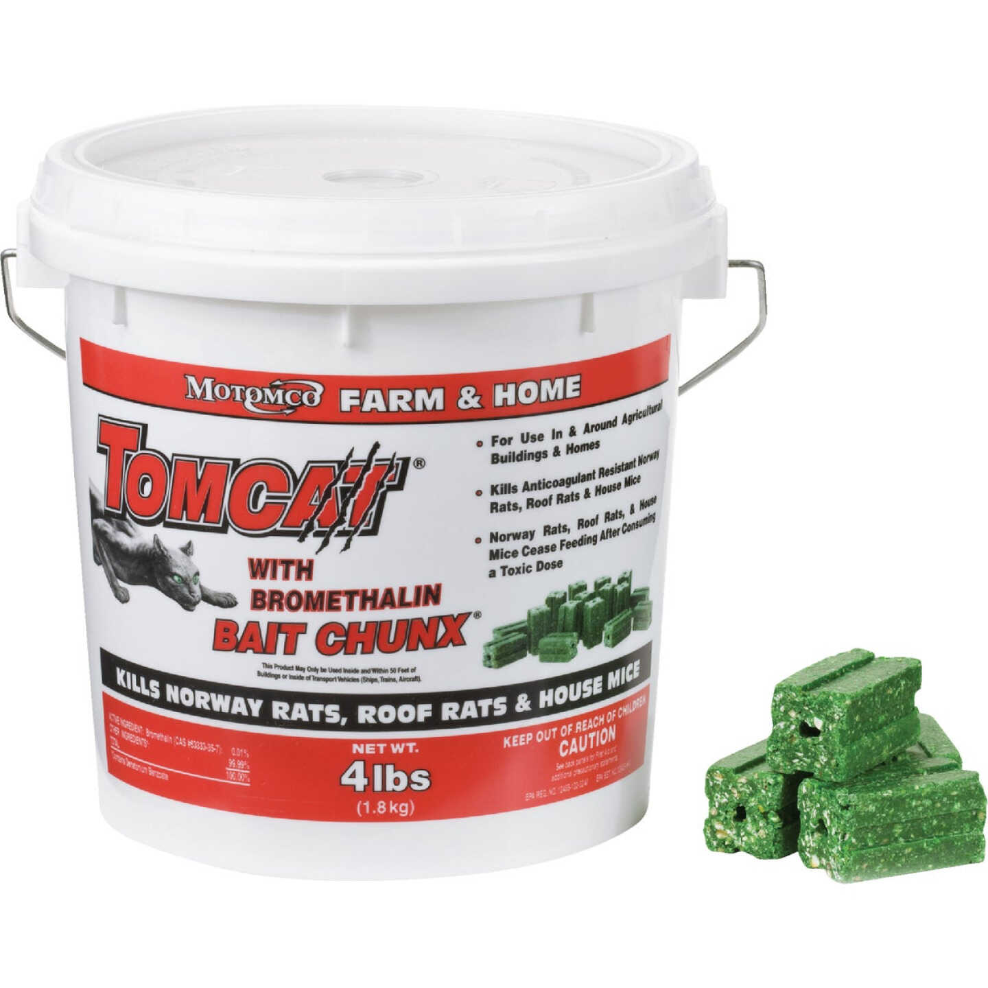 TOMCAT Bait Chunx 4 Lb. Rat & Mouse Killer with Bromethalin Image 1