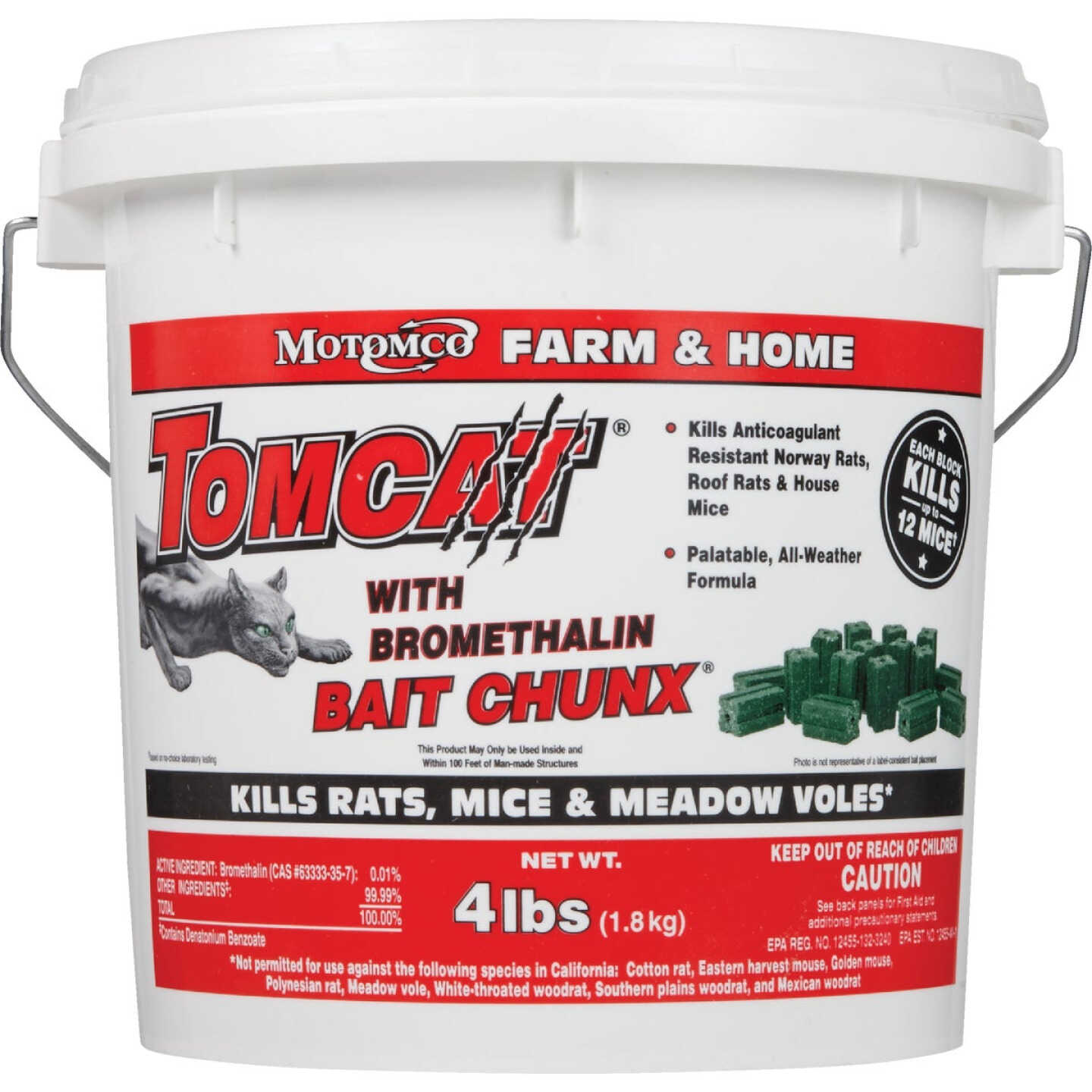 TOMCAT Bait Chunx 4 Lb. Rat & Mouse Killer with Bromethalin Image 2