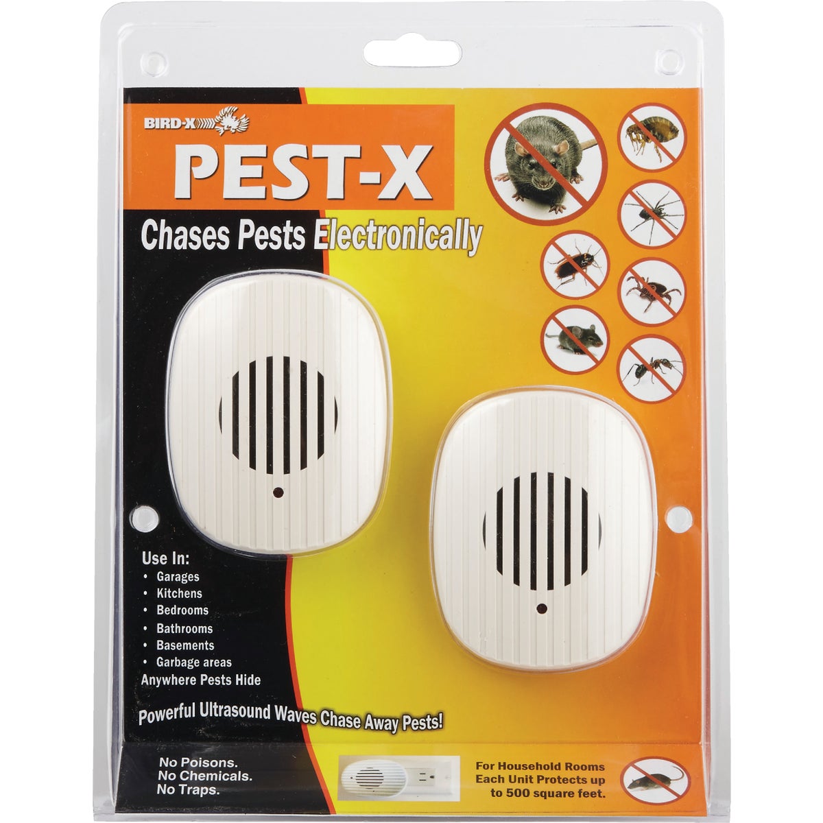 Pest X Ultrasonic 500 Sq. Ft. 110V Coverage Electronic Pest Repellent Image 2