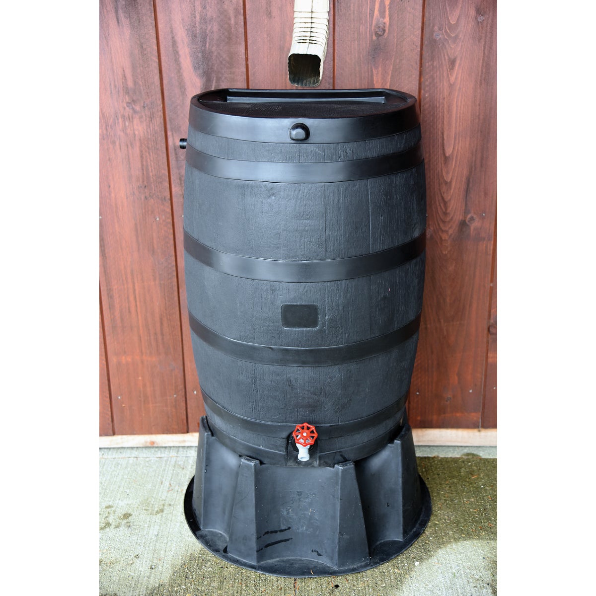 RTS Home Accents ECO 50 Gal. Black Recycled Polyethylene Rain Barrel Image 3