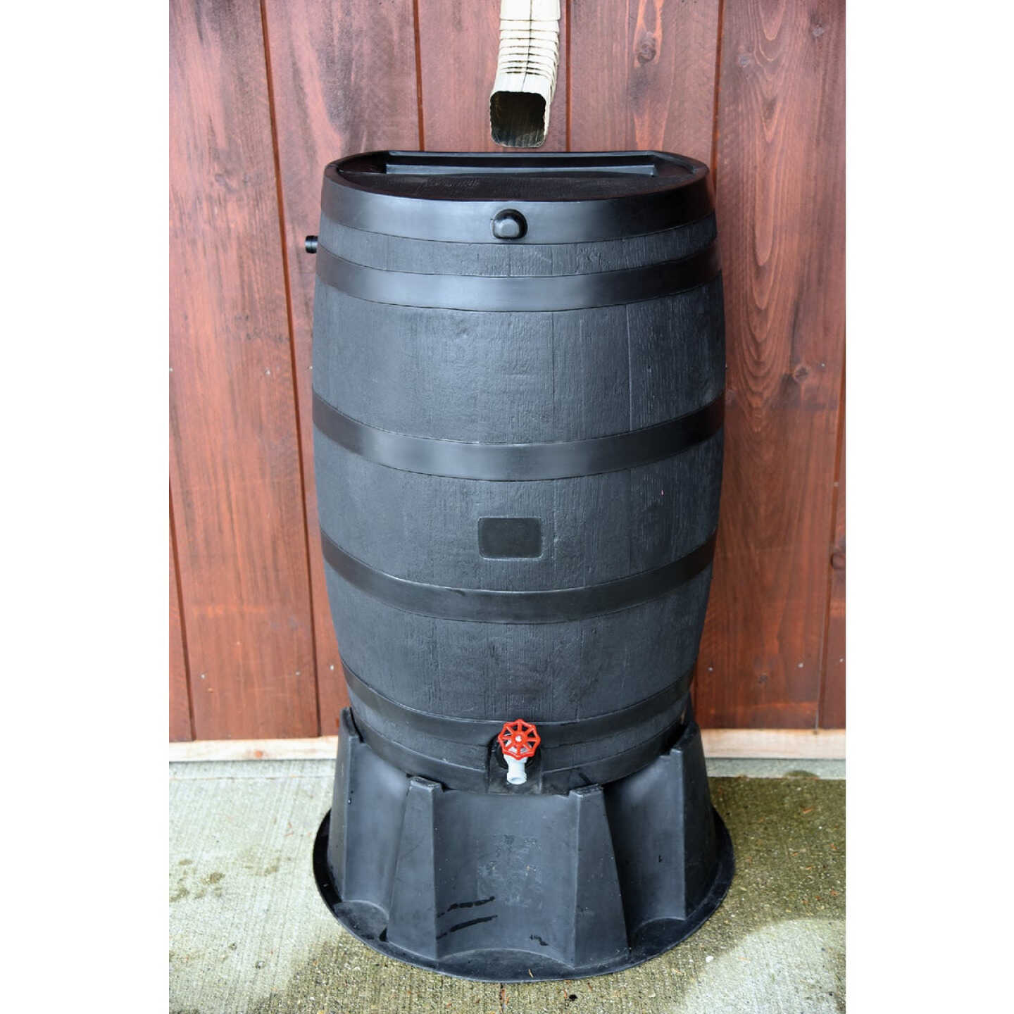 RTS Home Accents ECO 50 Gal. Black Recycled Polyethylene Rain Barrel Image 3